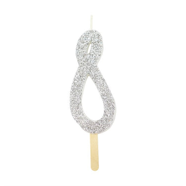 Vela Prateada Glitter 8 - PME